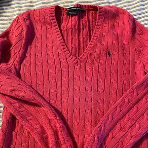 Womens' Ralph Lauren Sport Cable V-neck Cable Sweater